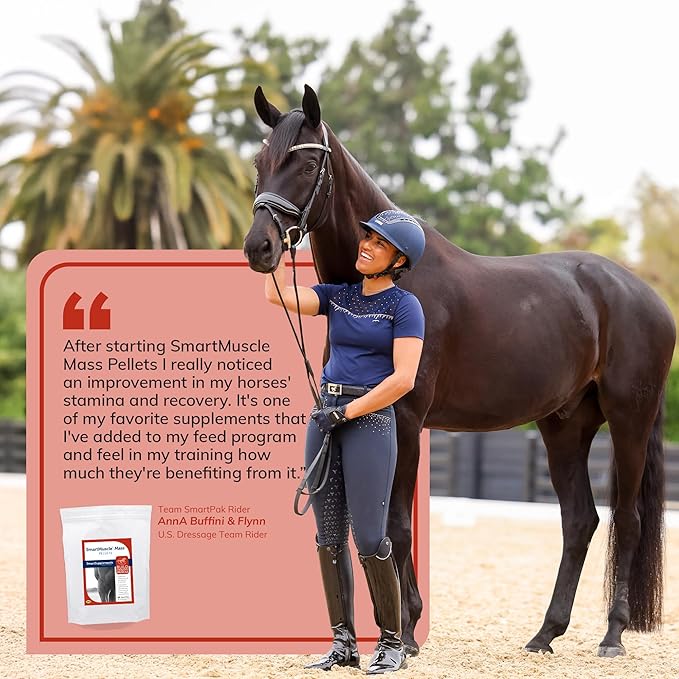 SmartMuscle® Mass Pellets | Horse Muscle Supplements, Bioactive Whey, Gamma Oryzanol, and More | Ideal for Lean Muscle Development and Maintenance | 56 Servings | 10 lb Bucket