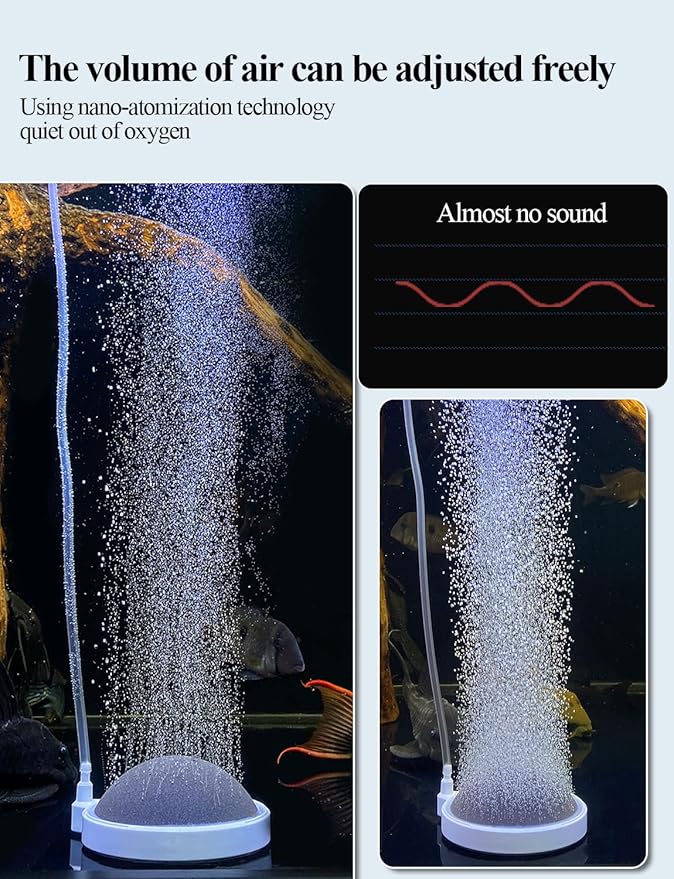Aquarium Air Stone Fish Tank Bubbler Small Nano Air Bubble Stone Super-High Dissolved Oxygen Diffuser Makes Super Tiny Bubbles 3.2 Inch Airstones