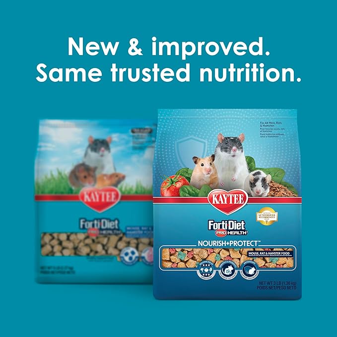 Kaytee Forti Diet Pro Health Small Animal Food For Mouse And Pet Rats, 3-Pound