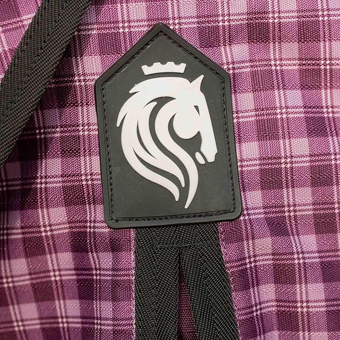 Equinavia Norse Lightweight 100g Fill Horse Rain Blanket | Waterproof Turnout Sheet - Black - 66 in - Plum Wine/Orchid Haze - 69 in