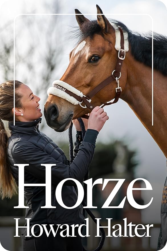 HORZE Howard Soft Fleece Padded Adjustable Polyester Horse Halter - Dark Brown - Cob