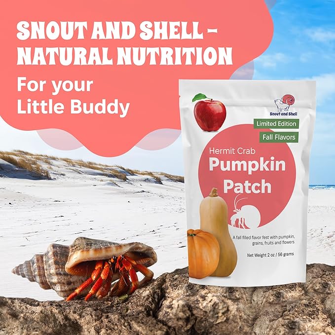 Snout and Shell Pumpkin Patch Hermit Crab Food – Limited Edition Fall Blend with Pumpkin, Squash, Fruits, Grains & Flowers – 2 oz (56g) Natural Seasonal Treat