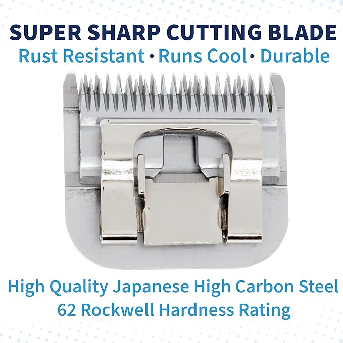 Detachable A Series 50 Blade Dog Grooming Clipper Blades Cuts Length 1/125" 0.2mm Japanese High Carbon Steel Dog Grooming Clipper Replacement Blade 50 | Compatible A5 Series(B50)