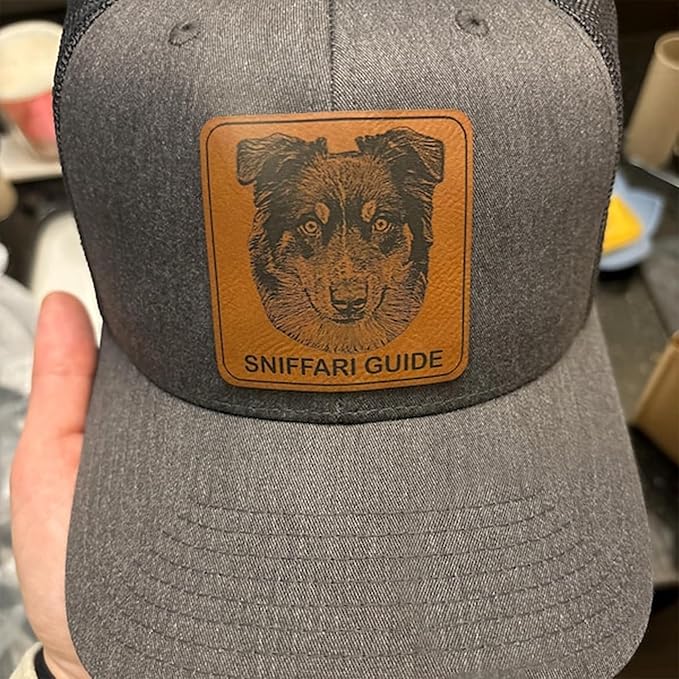 Custom Dog Photo Trucker Hat Leather Patch, Personalized Hat with Photo, Custom Cap Gift for Dogs Dad Mom, Pet Lover Dog Mom Gifts Mothers Day Christmas