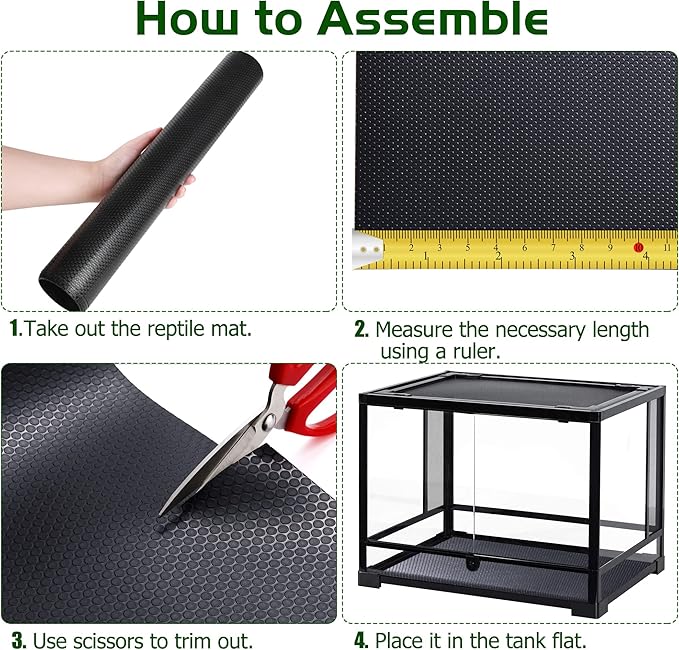 Bearded Dragon Tank Accessories,Reptile Substrate for Terrarium,Reptile Terrarium Liner Bedding,Durable and Dirt Resistant Reptile Carpet,Suitable for Gecko,Tortoise,Snake, 17.5X118 inches