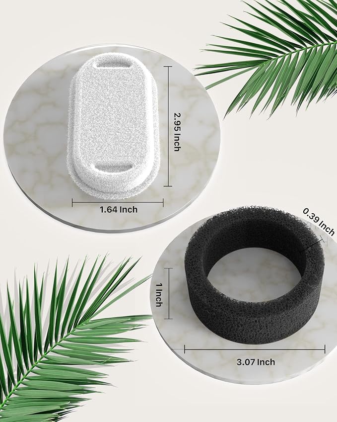 GIOTOHUN 16 Cat Water Fountain Filters, 8 Pieces Filters + 8 Pieces Foam Filters for Cat Fountains, Filtering Hair (Sponge), Triple Filtering (Filter), Suitable for GIOTOHUN Cat Fountain, White