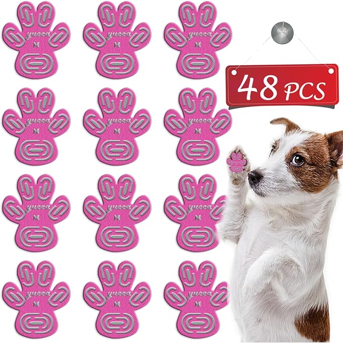 yucca Dog Anti Slip Paw Grips Traction Pads, Dog Paw Protector with Stronger Adhesive, Toe Grips for Dogs from Slipping on Hardwood Floors, Dog Shoes Booties Socks Replacement for Older Dogs