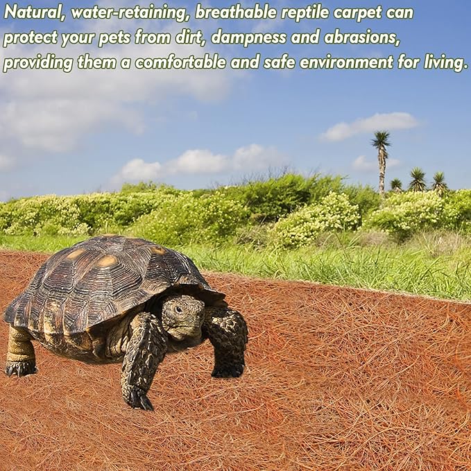 ZeeDix 3 Rolls Reptile Mat, 12 x 20 inches Natural Coconut Fiber Liner Mat Flooring Accessories for Reptile Tank - Bearded Dragon Tortoise Lizard Turtle Snake Leopard Gecko Substrate Bedding