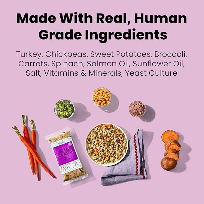 The Pets Table Human-Grade Turkey Casserole Fresh Dog Food, Dog Food Topper or Complete Meal, 9 Count of 36-oz Pouches, 20.5lbs