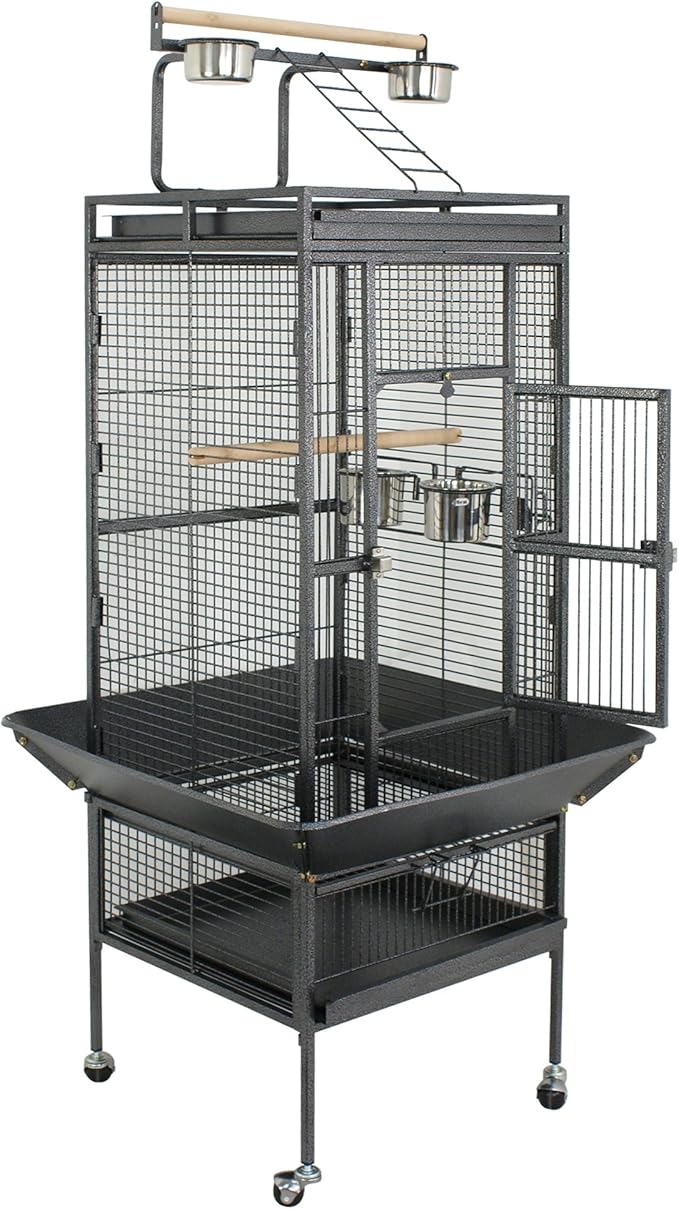Nova Microdermabrasion 61 Inches Large Bird Cage Play Top Parrot Cockatiel Parakeet Chinchilla Macaw Cockatoo Cage W/Stand Perch Pet Supplies