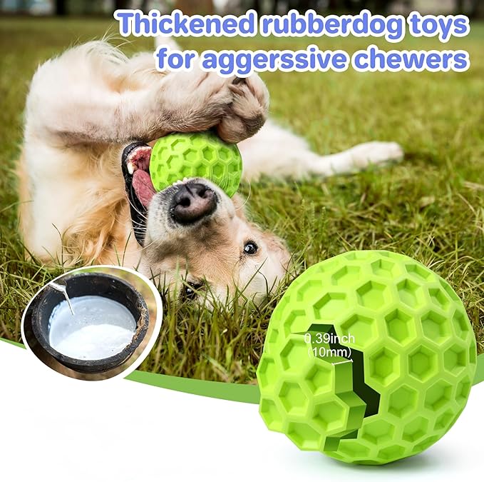 Interactive Squeaky Dog Balls, Dog Toys for Aggressive Chewers Large Breed for Relieving Anxiety, Dogs Chew Toys Balls for Aggressive Chewers, Outdoor Dog Toys Dog Water Toys