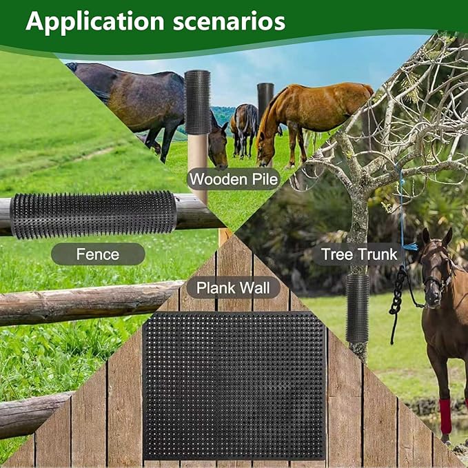 Horse Scratching Post Pad Goat Playground Toys for Horses and Goats to Play with Livestock Scratching Brush for Small Farm Animal Livestock Scratching Post 2 Pack (21.66" x19.68") (Extra Large)