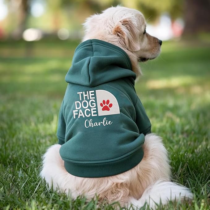 Noni Personalized Name Dog Hoodie, Embroidered Puppy Sweater with Name Text, Custom Pet Clothes Warm Winter Outfit for Dogs, Bright Puppy Sweatshirt, Pet Birthday Outfit, Gift for Dog Lovers