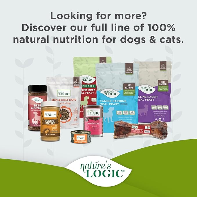 Nature's Logic Feline Chicken Meal Feast Cat Food - High-Protein Dry Food for Cats, 100% Natural Nutrition with Probiotics & Prebiotics - All Life Stages - Rabbit, 3.3lbs