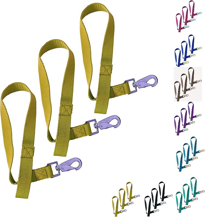 Majestic Ally Pack of 3 Horse Bucket Strap Hangers – Practical and Easy Design for Indoor or Outdoor Use -Set of 3,-1"x22"