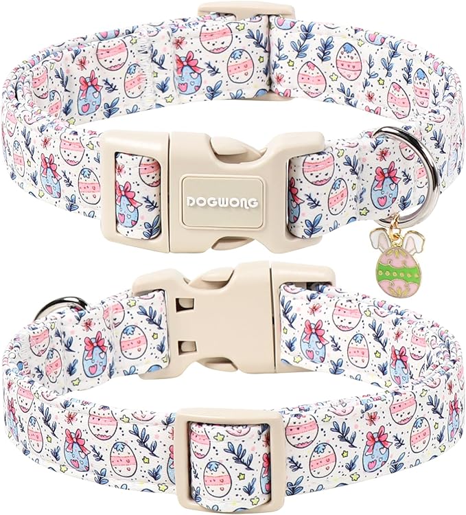 DOGWONG Cute Easter Egg Dog Collar, Adjustable Soft Egg Pet Collar for Small Medium Large Dogs,S Visit The Elegant Little Tail Store
