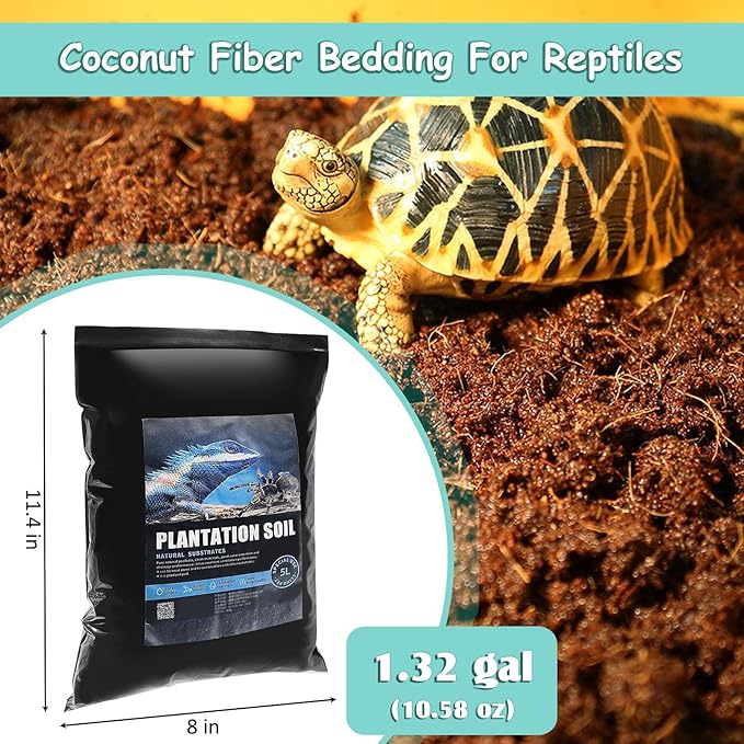 VCEPJH Loose Coconut Fiber Substrate, 2 Pack Natural Coco Coir Reptile Bedding Tarantula Substrate Soil Habitat Accessories for Tortoise Snake Bearded Dragon Spiders Hermit Crabs
