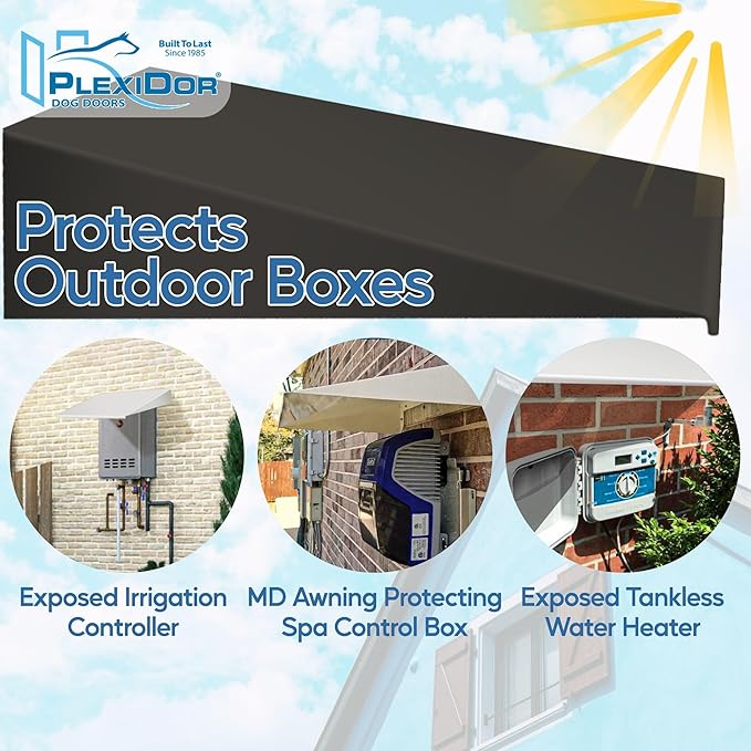 Plexidor Performance Pet Doors Universal Pet Door Awning - Door Canopy for Weather Protection, Spa, and Lawn Areas