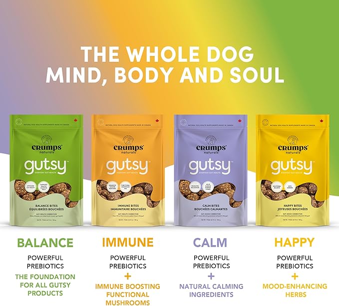 CRUMPS NATURALS Gutsy-Balance Bites 4.6oz/130g, Dog Treats, Supplements