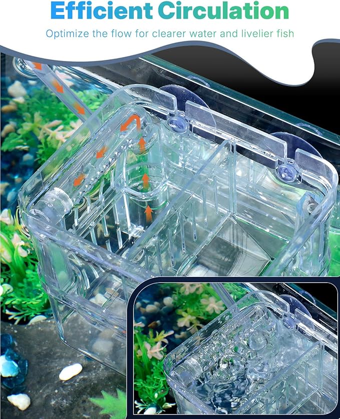 Pawfly Aquarium Breeder Box - Transparent Plastic, Incubator for Fish Fry, Hatchery & Isolation Box for Aggressive Fish & Shrimp