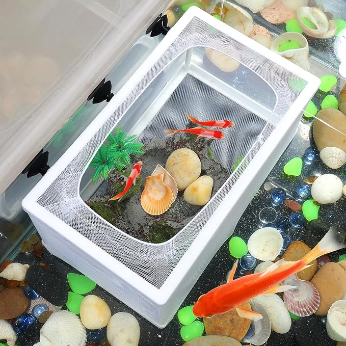 2pcs Fish Hatchery Box Aquarium Separation Net Nylon Incubator Mesh - Large Size