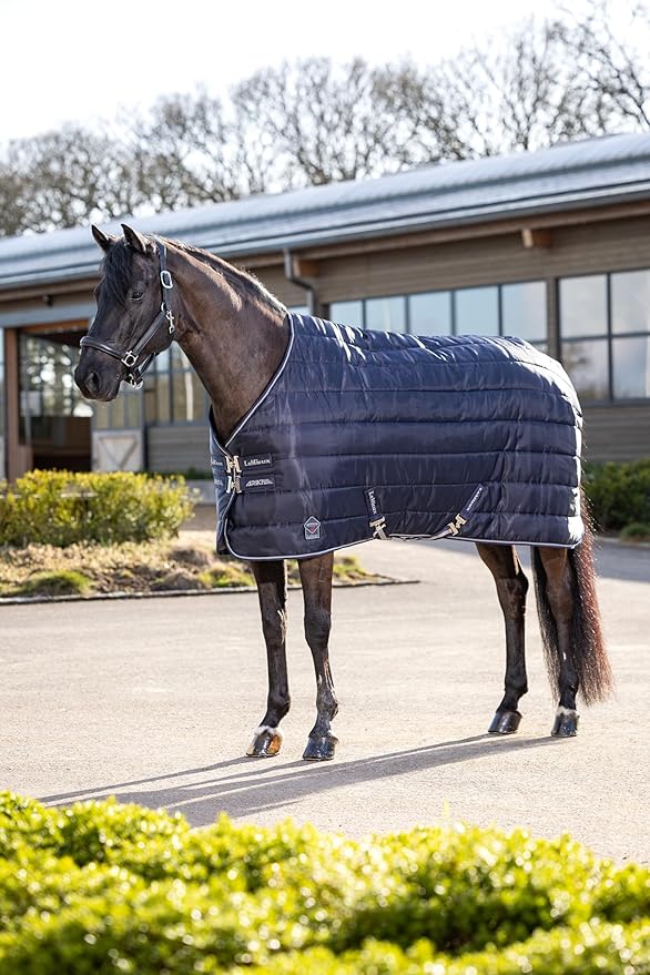 LeMieux Arika Stable-Tek 100g Blanket - Diamond Ripstop Outer - Breathable and Stain Repellent - Navy - 78"