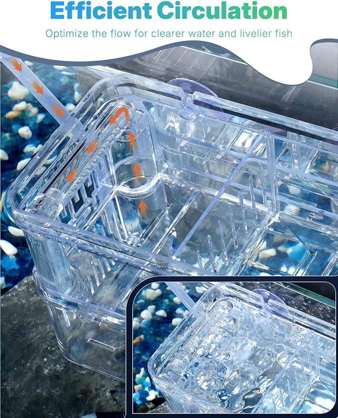 Pawfly Aquarium Breeding Box - Transparent Plastic Fry Hatchery Incubator for Baby Fish, Shrimp, Betta, Clownfish