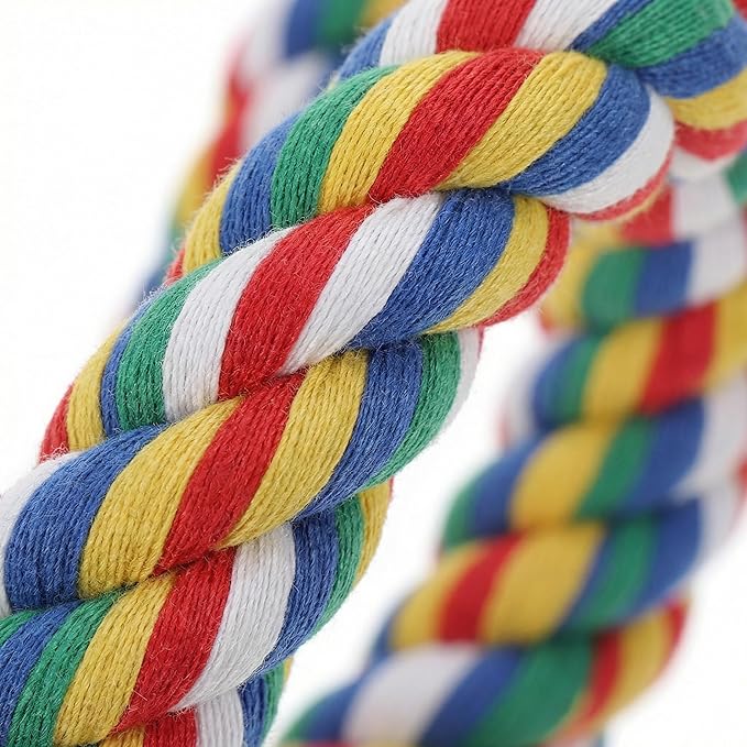iplusmile Bird Perch 44 Inch Bird Rope Perches for Parrots, Cockatiels, Parakeets, Budgie Parakeet African Greys, Cockatiels, Conures, Budgie Cages Comfy Rope Toy, Colorful