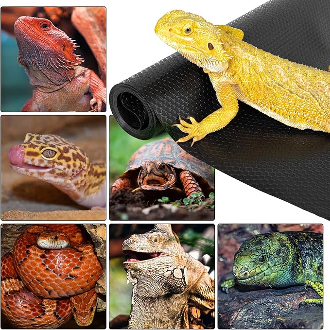 REPTI ZOO Reptile Substrate Mat Terrarium Carpet, 118" x 23.6" Non-Adhesive Reptile Terrarium Bedding Substrate Liner, Reptile Tank Accessories for Bearded Dragon,Leopard Gecko,Lizard,Tortoise