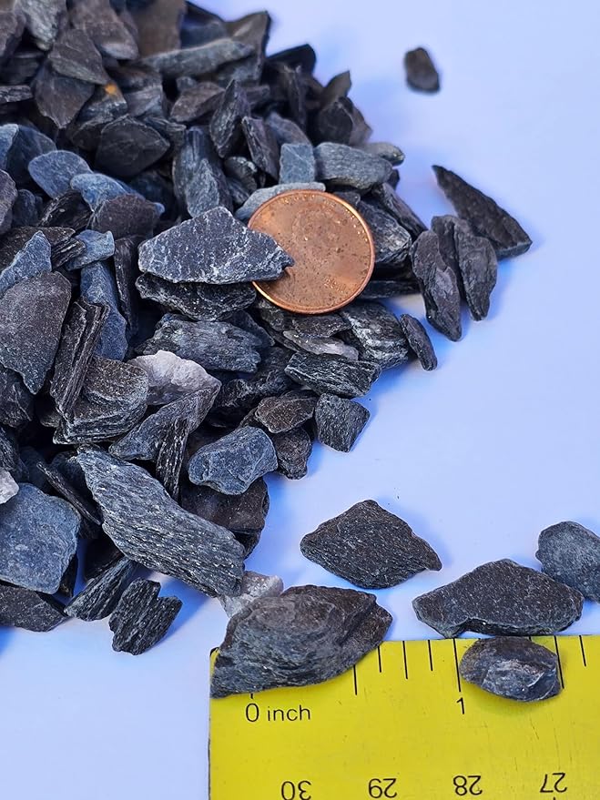 Small World Slate & Stone Aquarium Gravel 6lbs - Natural Substrate for Aquascaping Planted, Freshwater and Saltwater Tanks - Grey - Gravel Size Approx. 1/4"-1/2" (6 lbs)