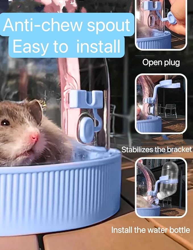 TUTU&LELE Small Animal Carrier, Travel Carry-Out Cage with Warm Plush Pads and Water Bottle can be Carried Both by Hand and Crossbody, Suitable for Dwarf Hamsters, Mice, Hamsters (Yellow)
