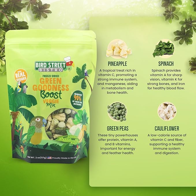 Bird Street Bistro Parrot Food - Parakeet & Cockatiel Food - Cooks in 3-15 min with Natural & Organic Grains, Legumes, Non-GMO Fruits, Vegetables & Health Spices