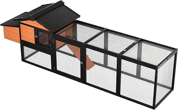 Wooden Chicken Coop, Large Outdoor Hen House with Nesting Box Poultry Cage, Rabbit Hutch Bunny Cage, Waterproof for Outdoor Backyard