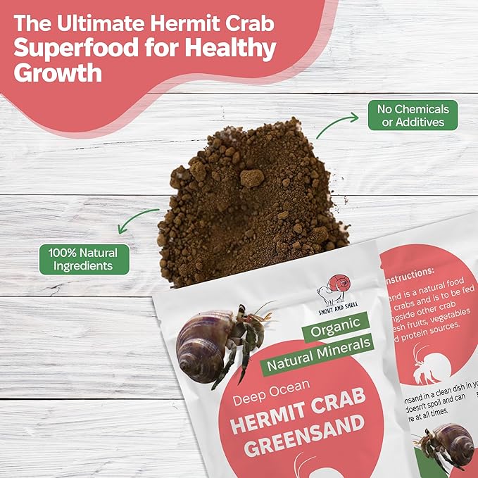 Hermit Crab Supplement Bundle – Greensand, Oyster Shell Powder and Worm Castings – Molting Support, Natural Calcium, Minerals and Protein – Auto Feeder Friendly, USA Sourced, Organic, Non-GMO