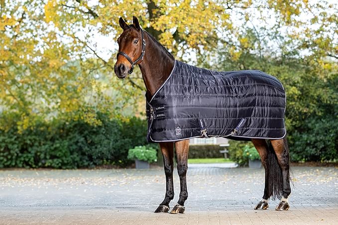 LeMieux Arika Stable-Tek 100g Blanket - Diamond Ripstop Outer - Breathable and Stain Repellent - Navy - 87"
