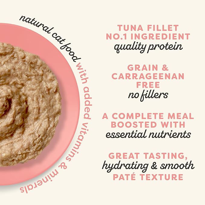 Applaws Vitality Wet Cat Food Paté, Natural Cat Food with Added Vitamins & Minerals, Grain-Free, Carrageenan Free, Tuna Fillet and Salmon Recipe (24 Count, 2.47 oz Cans)