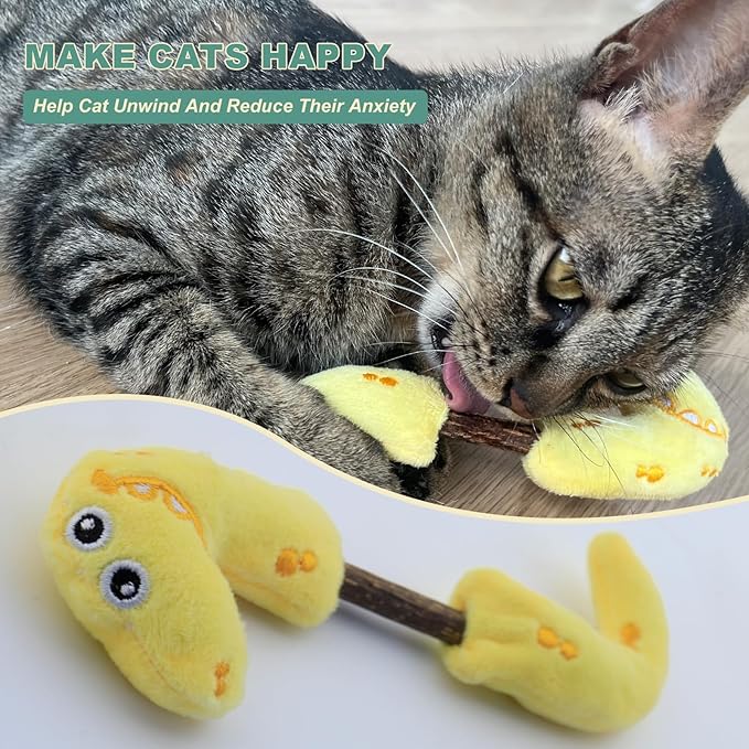 Interactive Cat Toys Set, Silvervine Chew Sticks and Cat Crinkle Balls, Indoor Cat Toys for Exercise and Dental Care, for All Cat Breeds (7 Pack)