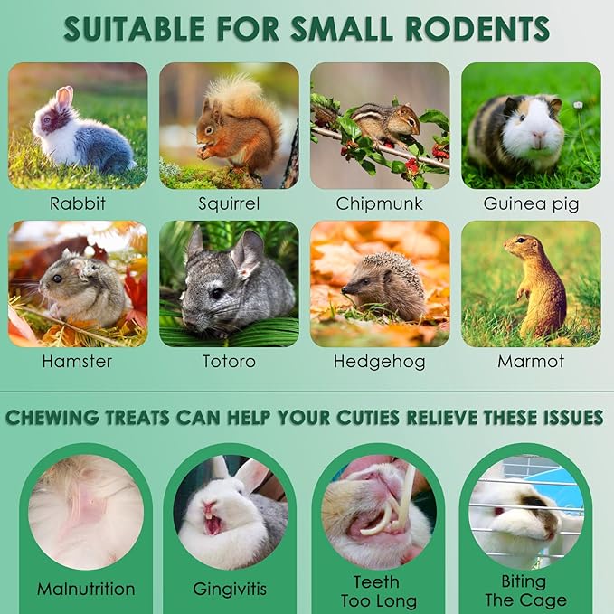 KATUMO Rabbit Chew Toys, Timothy Grass Treats Small Animal Molar Toys for Guinea Pig Hamster Bunny Chinchilla Gerbil, 150g / 5oz