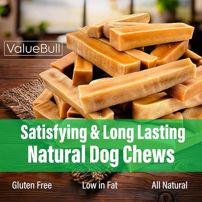ValueBull Himalayan Yak Cheese Dog Chews, Medium, 50 ct Bulk Pack - Long Lasting for Aggressive Chewers, All Natural, Healthy & Safe, Low Odor Nepal Yak Milk Chews