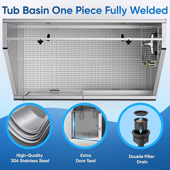 Flying Pig 50" Stainless Steel Professional Electric Lift Pet Grooming Tub