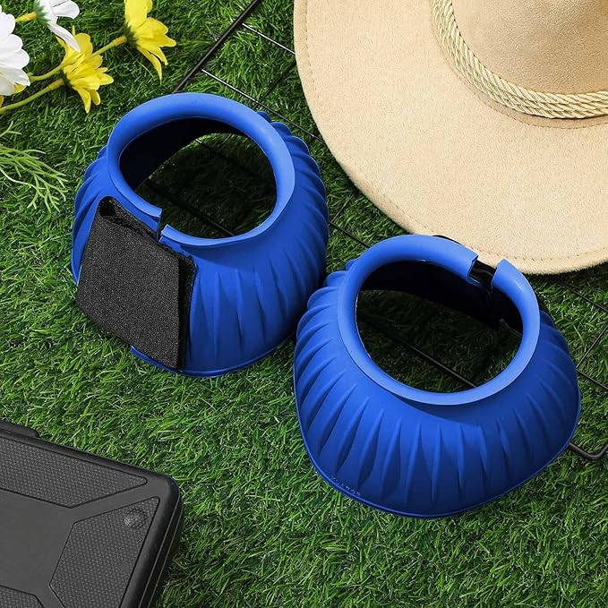 Abbylike Bell Boots for Horses 1 Pair/2 Pair Available, Protect Against Hoof Impact Trauma, Rubber Bell Boots Horse Care for Turnout, No Rub Design Wrap Hook and Loop