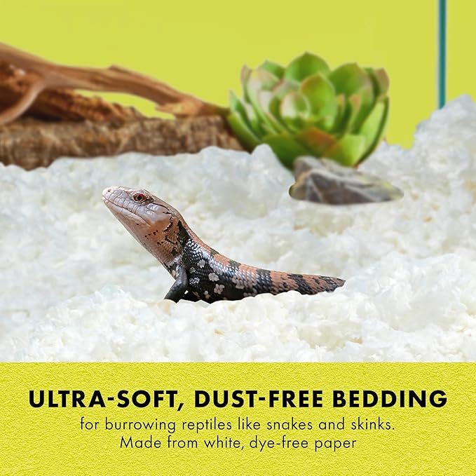 Zilla Reptile Comfort Bedding, Burrowing Reptile Paper Bedding for Skinks and Snakes, 24.6 Liters