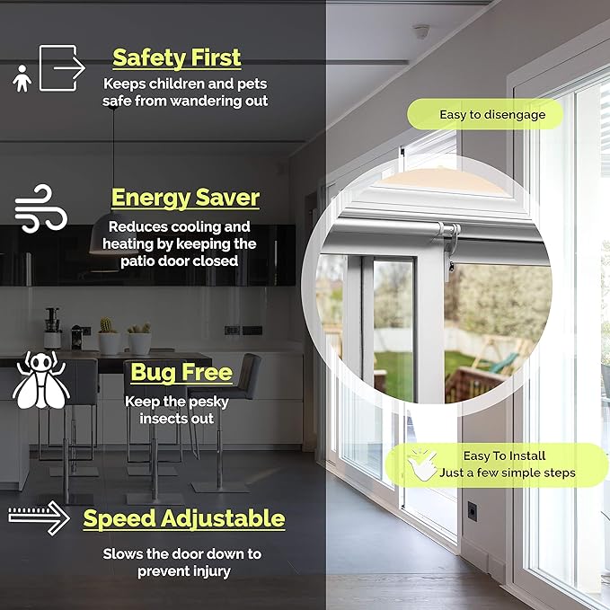 Slideback- Sliding Door Closer (Heavy Duty Plus) for 8 ft Wide or Tall Doors