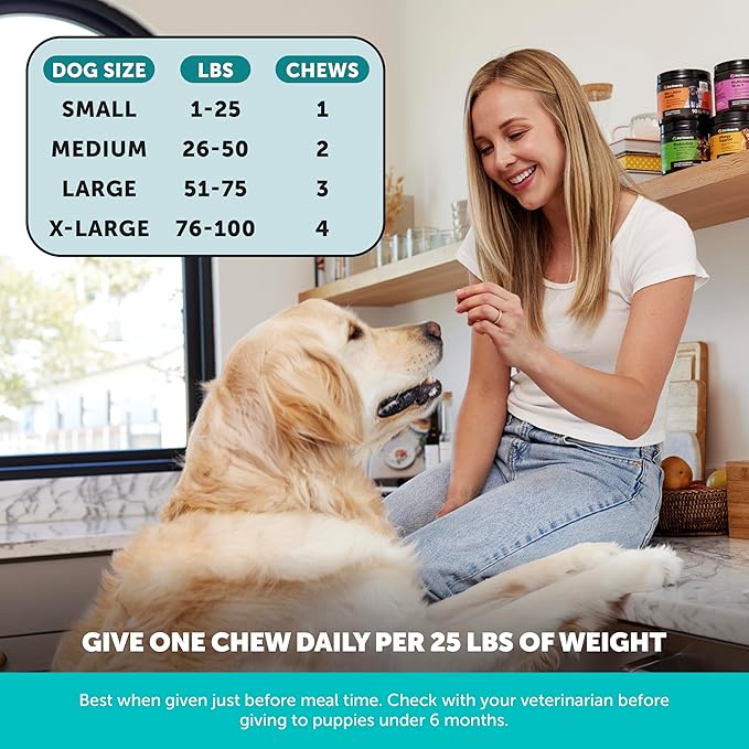 Hemp Calming Chews for Dogs - Dog Anxiety Relief, Dog Calming Treats with Hemp + Valerian Root, Melatonin for Dogs - Helps Aid with Thunder, Fireworks, Chewing & Barking (Chicken 180 ct)