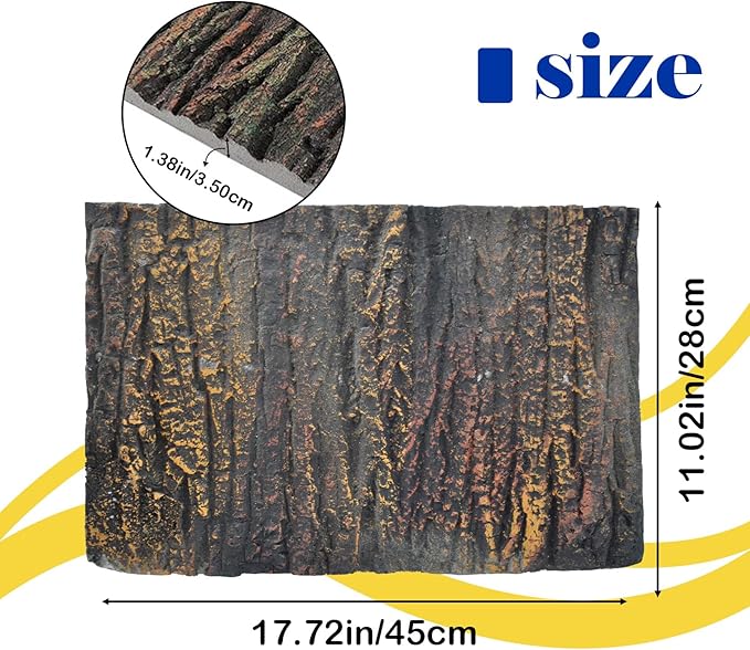 Reptile Tank Background Board Rock Terrarium Cork Background Board 3D Wall Backdrop Aquarium DéCor Backgrounds Amphibian Habitat Decoration for Lizards Leopard Gecko Bearded Dragons Turtle