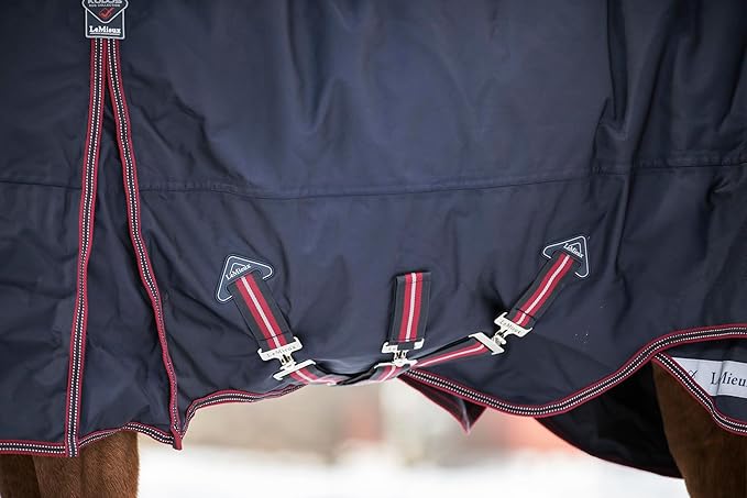LeMieux Kudos 200g Turnout Blanket - 1680Denier Waterproof Outer - Detachable Neck Inlcluded - Navy - 72"