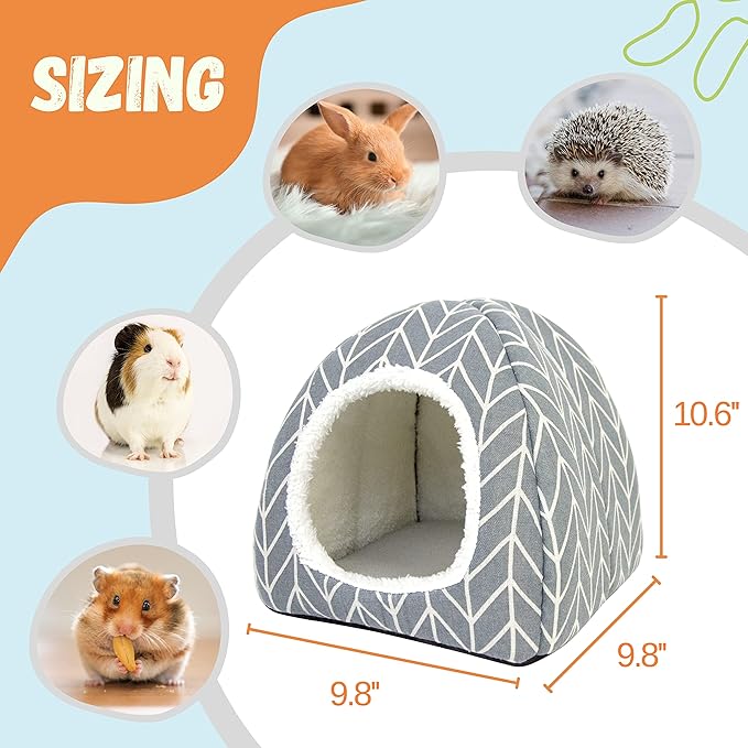 2 Pack Guinea Pig Hideout Bed Dwarf Rabbit House Cave Accessories Cozy Hide-Out for Little Bunny Hedgehog Ferret Chinchilla&Other Small Animals