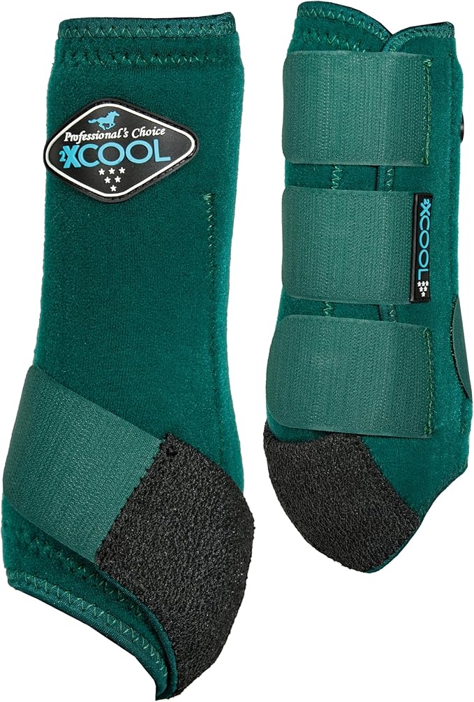 Professional's Choice 2XCOOL Sports Medicine Horse Boots | Protective & Breathable Design for Ultimate Comfort, Durability & Cooling in Active Horses | 2 Pack Large Emerald