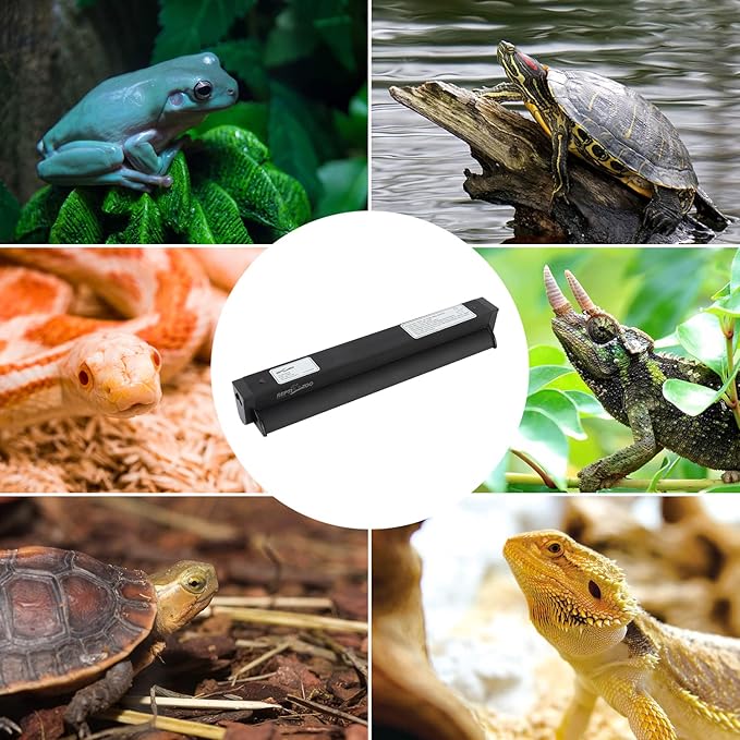 REPTI ZOO T5 HO 10.0 UVB Lighting Combo Kit with Timer, 12 Inch Reptile Light Fixture Terrarium Hood with T5 Lamp Bulb