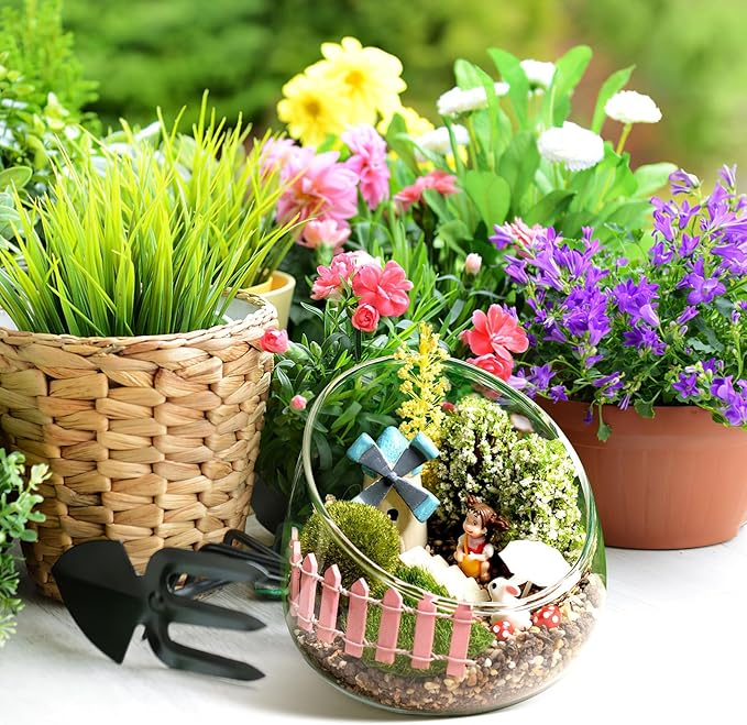 Yardwe 1PC Glass Terrarium Bowl Vase Slant Cut Bubble Bowl Glass Plant Terrarium Container Micro Landscape Planter for Succulent Plant